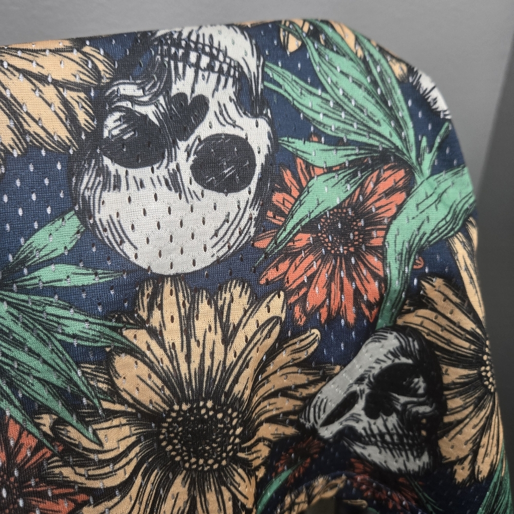 No Boundaries Skull and Floral Tank Top - Black, Green, Yellow - Picture 7 of 8